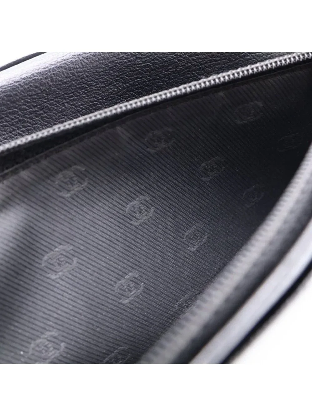 Chanel CC Logo Coco Button Leather Bifold Wallet Black